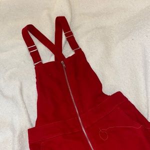 Red flare bottom jumpsuit